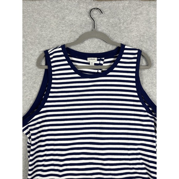 J.Crew Striped Tie Back Midi Dress Womens Size XXL Stretch Coastal Nautical - Picture 3 of 11